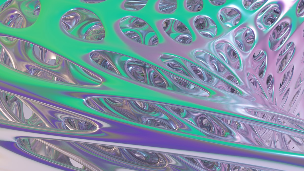 Futuristic chrome metallic structure